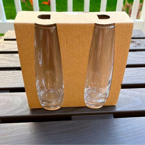 🆕 Stemless Glass Champagne Flutes, Set of Two Glasses, Party Holidays New Year - Picture 8 of 13